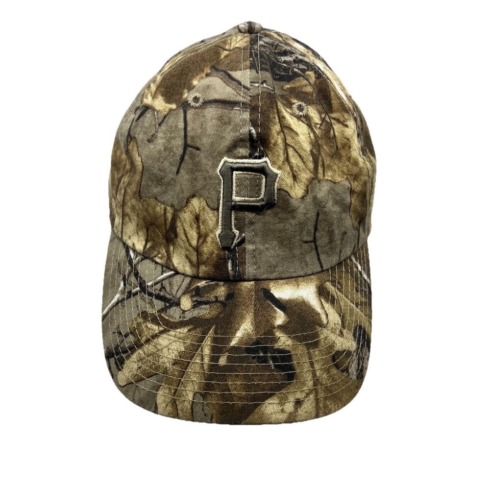 Pittsburgh Pirates Realtree Camo Strapback Baseball Hat Cap 47 Brand Hunting Dad - Picture 2 of 10